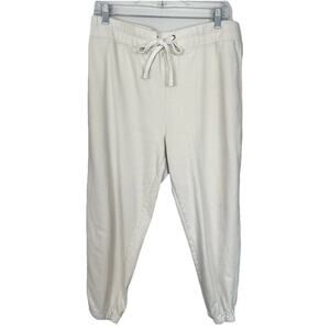 Standard James Perse Cropped Joggers Women’s Sz 3 Ivory French Terry Loungewear